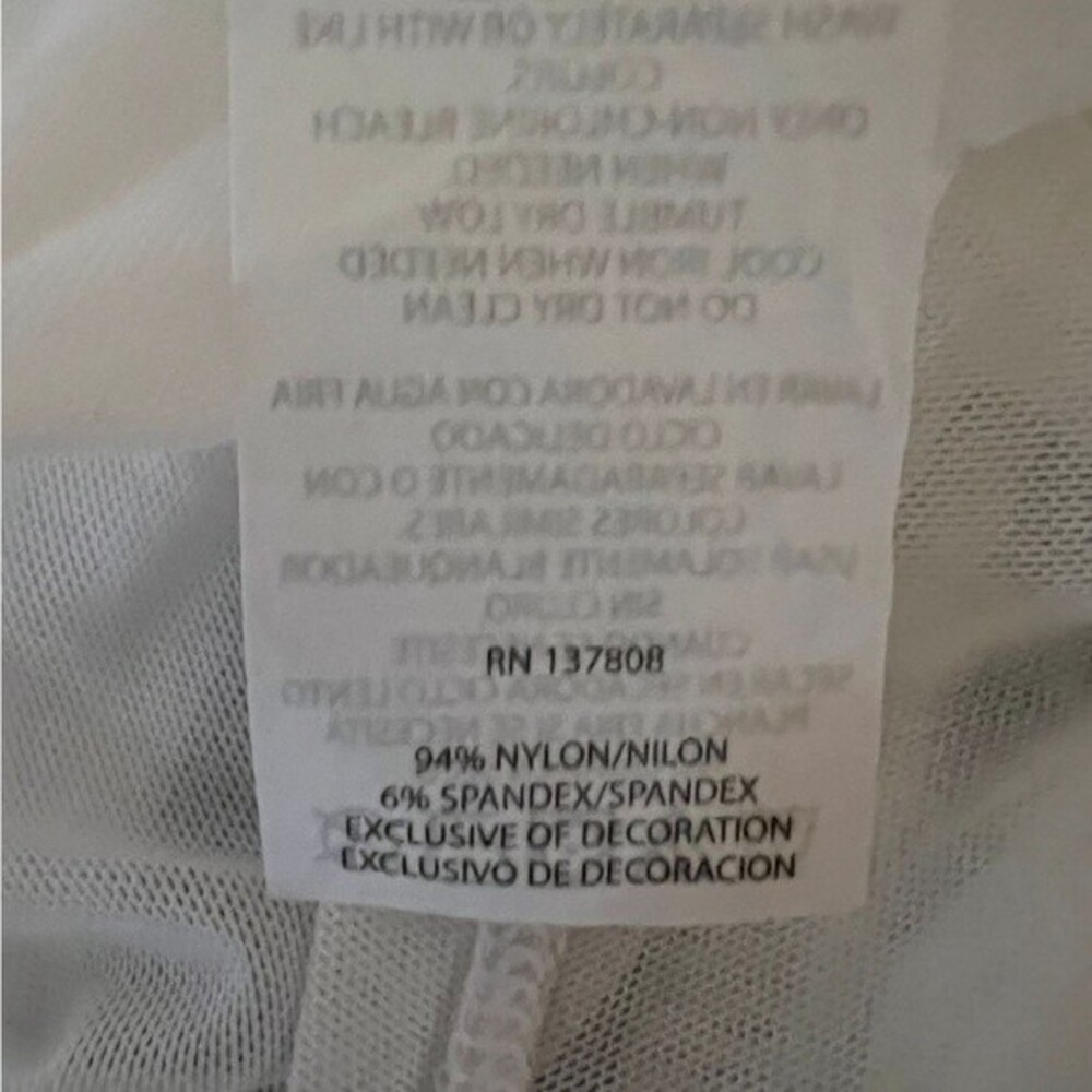 NFL All Sport Couture White Sheer Mesh Long Sleeve Top Adjustable NWT - Picture 4 of 4